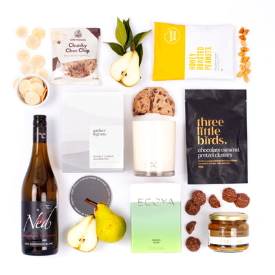 Wine, Ecoya, Chocolate & Savoury Snacks Real Estate Congratulations Gift Box For A House Warming