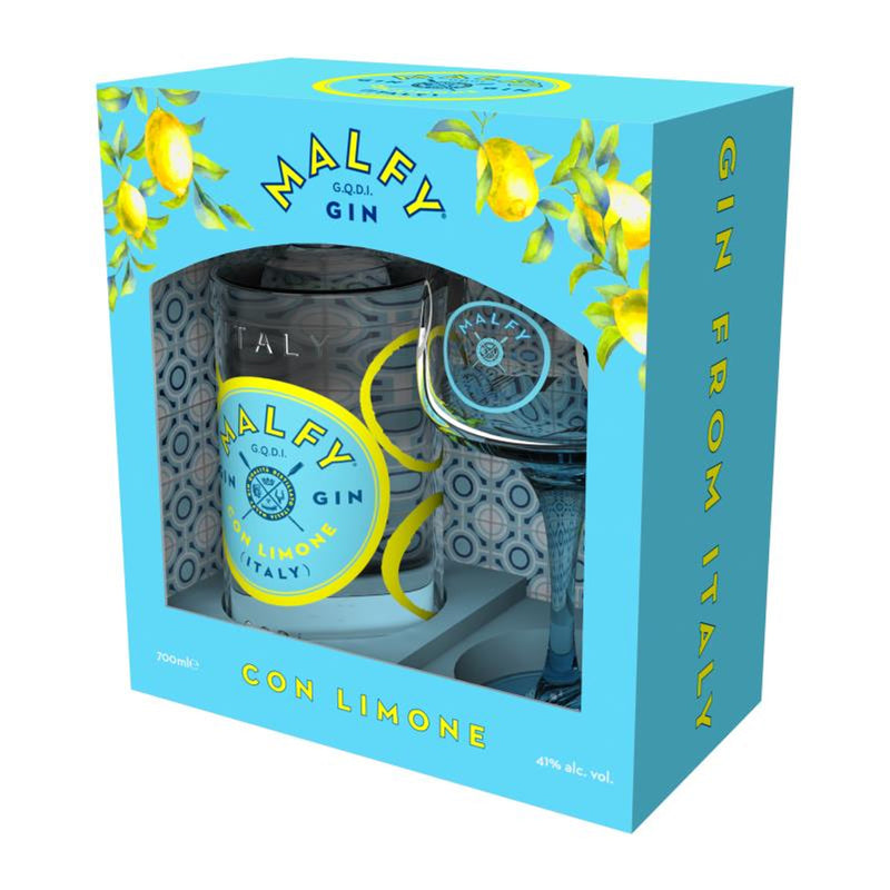 Malfy Gin Limone 700ml + 1 Glass Gift Set