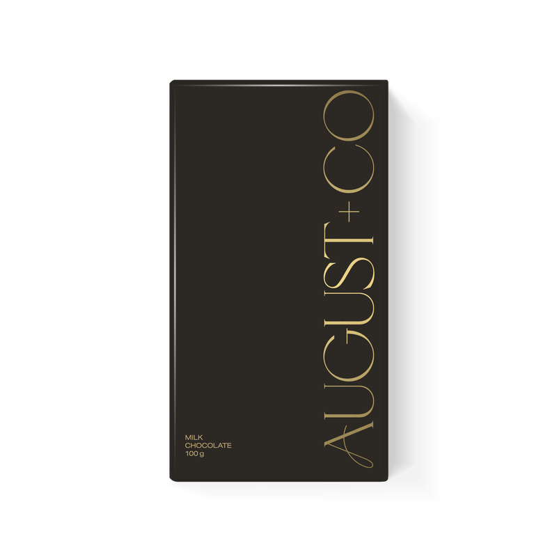 August + Co Milk Chocolate 100g Black