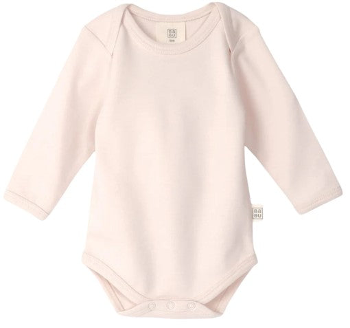 Babu Organic Cotton Long Sleeve Body Suit Pink Petal NB