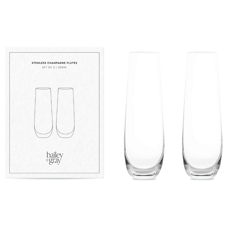 Bailey + Gray Stemless Champagne Flutes 300ml (Set of 2)