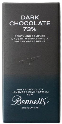 Bennetts of Mangawhai 73% Single Origin Dark Chocolate Bar 60g