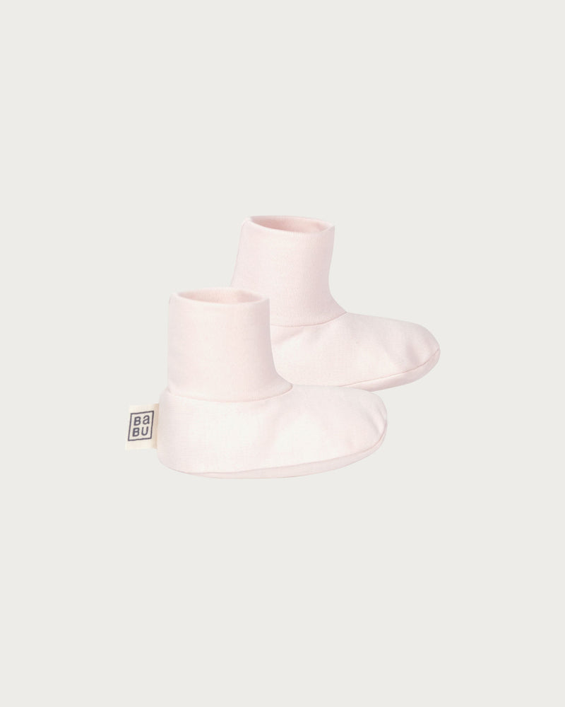 Babu Organic Cotton Booties Pink Petal NB