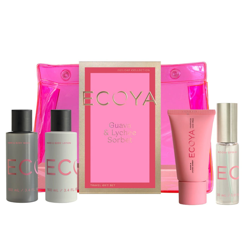 ECOYA On Holiday Travel Gift Set (Guava & Lychee Sorbet)