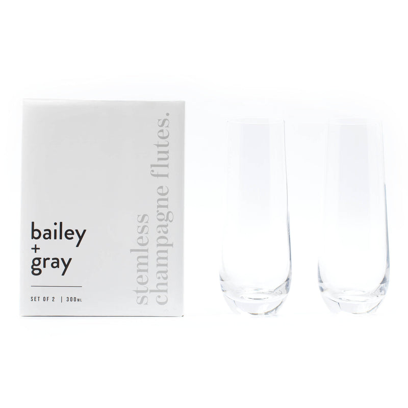 Bailey + Gray Stemless Champagne Flutes 300ml (Set of 2)