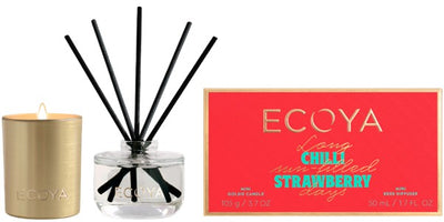 Vibrant and playful: juicy pineapple, strawberry, citrus & a touch of chilli in a festive duo of mini candle + diffuser