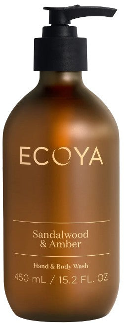 ECOYA Hand & Body Wash Sandalwood & Amber 450ml