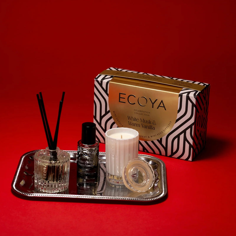 ECOYA Mini Celebration Gift Set – Mini Candle, Mini Diffuser, Mini Room Spray 30ml