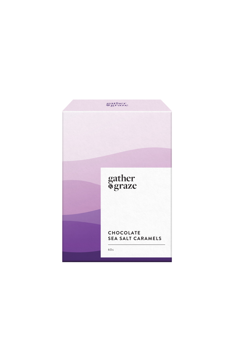 Gather & Graze Chocolate Sea Salt Caramels 60g PURPLE