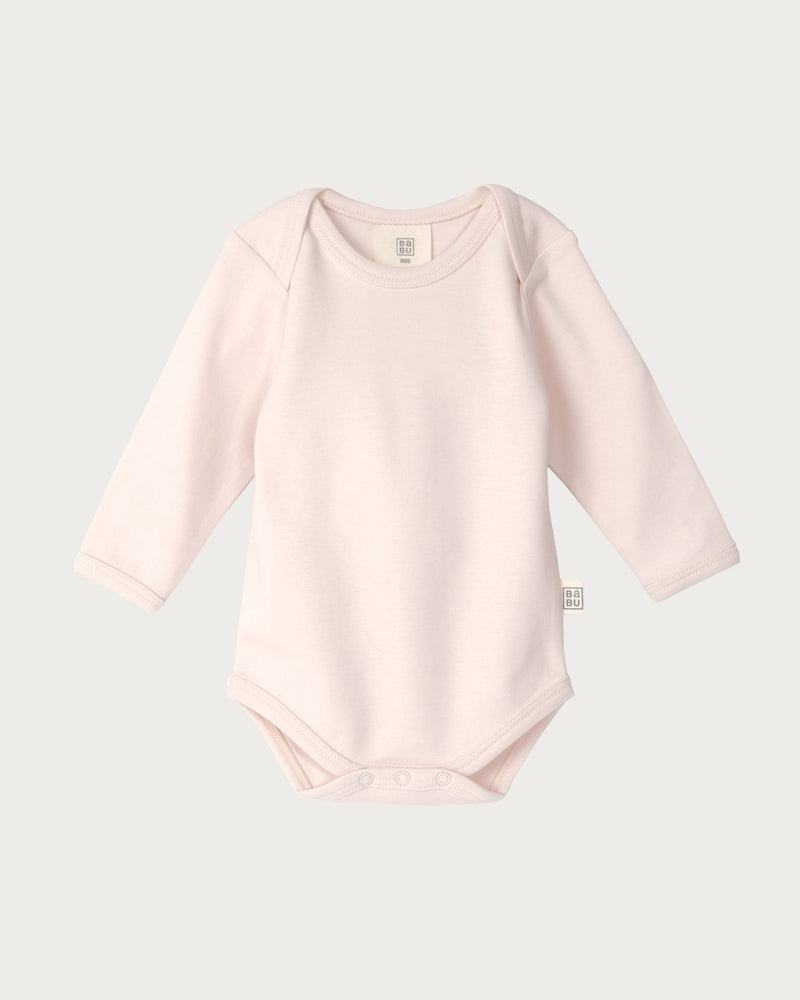 Babu Organic Cotton Long Sleeve Body Suit Pink Petal NB