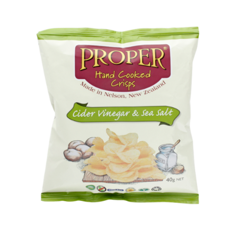 Proper Crisps Potato Chips Cider Vinegar & Sea Salt 40g