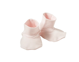 Babu Organic Cotton Booties Shell Pink NB