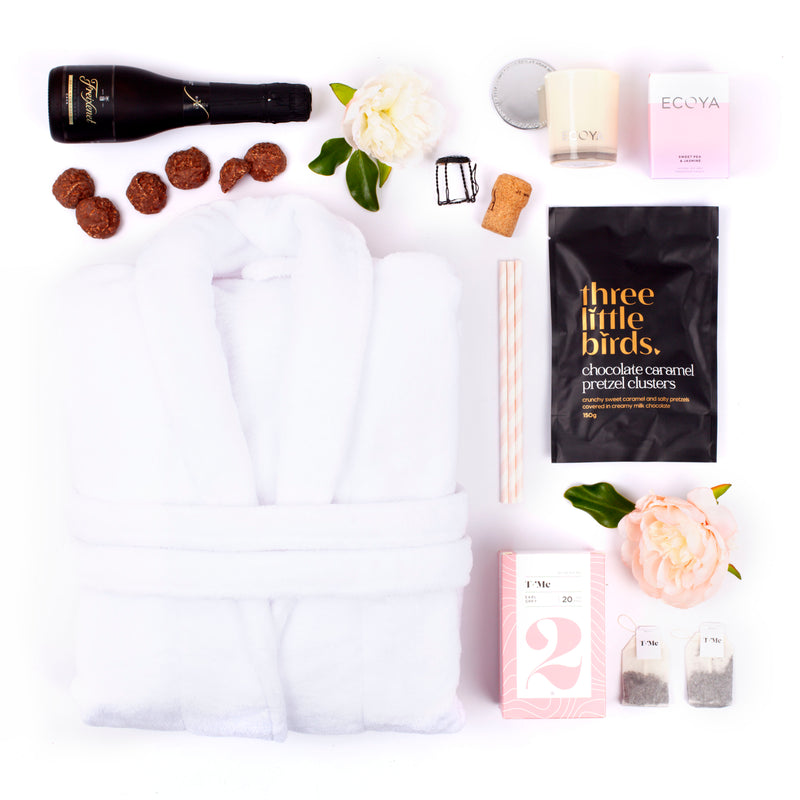 Bathrobe, Ecoya & Mini Bubbles Anniversary Pamper Pack Gift Box For Her