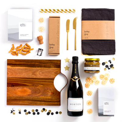 Bubbles, Savoury snacks & Cheese Board New Home Gift Hamper For Real Estate Settlement