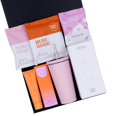 Bright and Cheerful Gift Hamper with Mandarin Gin Hand Cream and Snacks