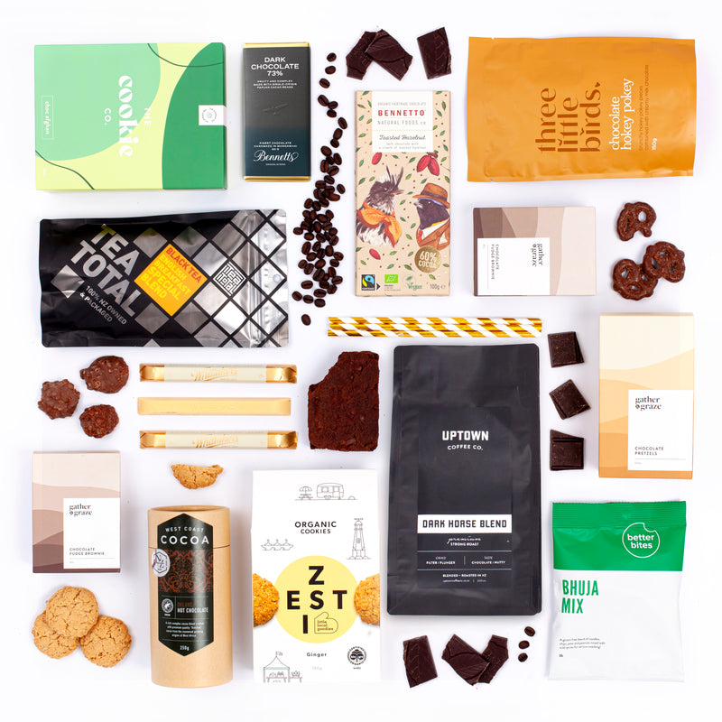 The Morning Tea Shout - Deluxe Tea, Coffee, Chocolate & Snacks Gift Hamper