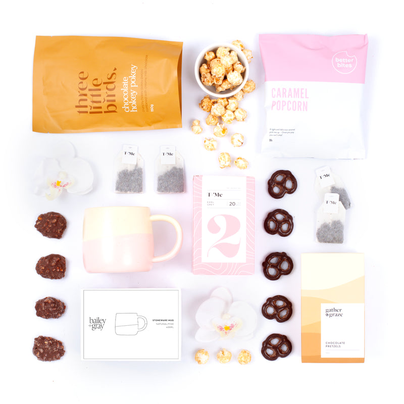 The Pick-Me-Up - Stoneware Mug, Tea and Sweet Treats Gift Box