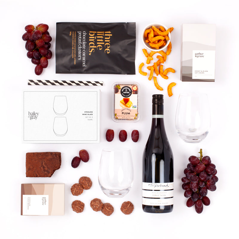 The Red Wine Connoisseur - Pinot Noir, Chocolate & Treats Birthday Celebration Gift Hamper