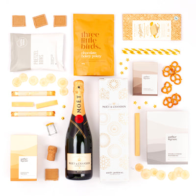 Moet Champagne, Relish, Crackers, Chocolate Golden Celebration Gift Hamper