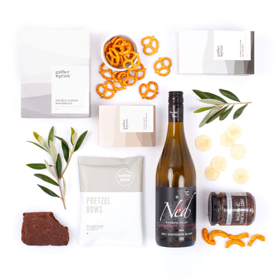 Wine With Sweet & Savoury Goodies Thank You Gift Basket