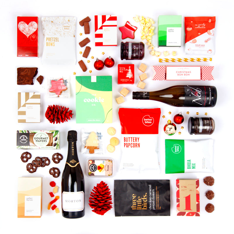 Cookies, Relish and White Wine Gift Basket for Xmas