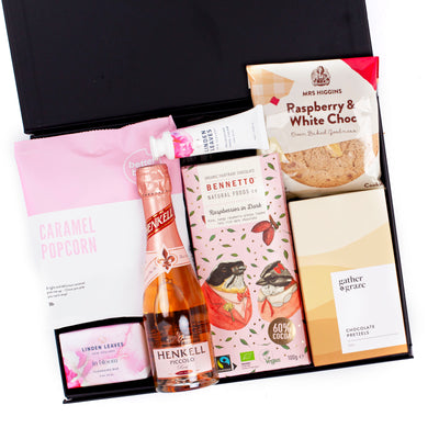 Rose Wine, Linden Leaves, Chocolate & Treats Bridesmaid Gift Hamper For Her