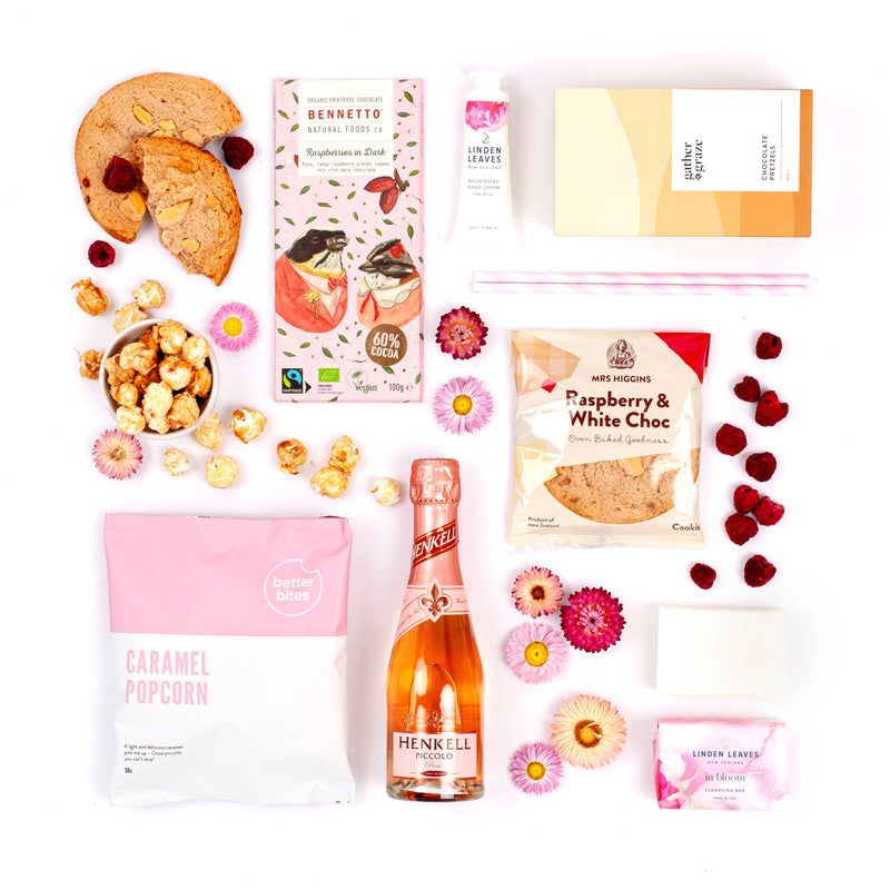 Rose Wine, Skincare, Chocolate & Treats Bridesmaid Gift Hamper For Her