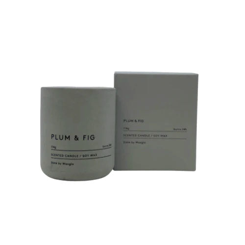 WaxGlo Slate Soy Wax Candle Plum & Fig 114g