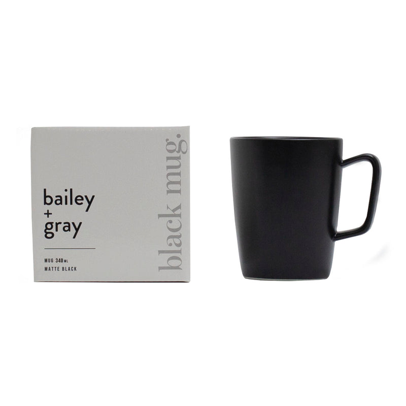 Bailey + Gray Matte Black Mug 340ml