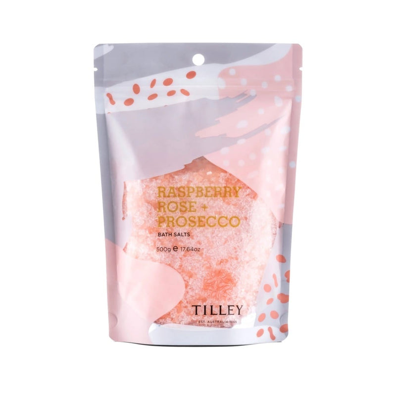 Tilley Raspberry, Rose and Prosecco Bath Salts 500g