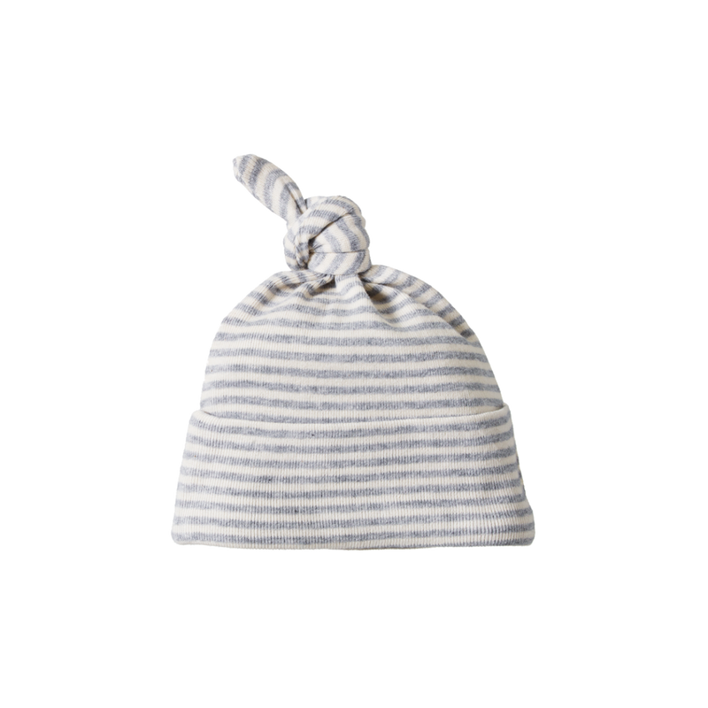 Nature Baby Organic Cotton Knot Beanie Grey Stripe 0-3 months