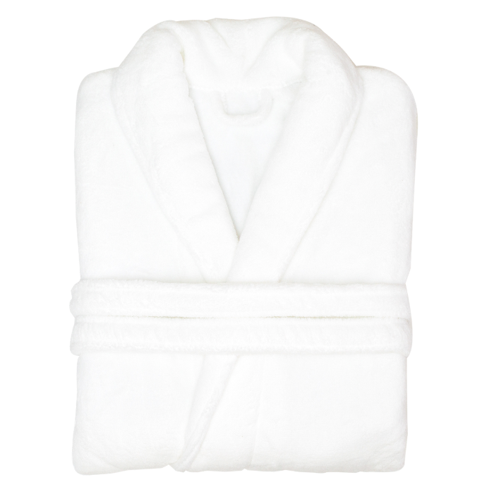 Luxurious White Fleece Bathrobe