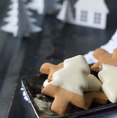 Molly Woppy Festive White Choc Topped Gingerbread Cookie Trees Cylinder