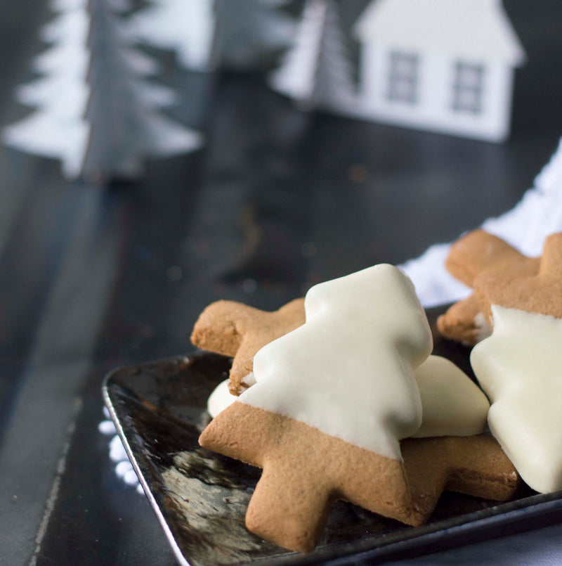 Molly Woppy Festive White Choc Topped Gingerbread Cookie Trees Cylinder
